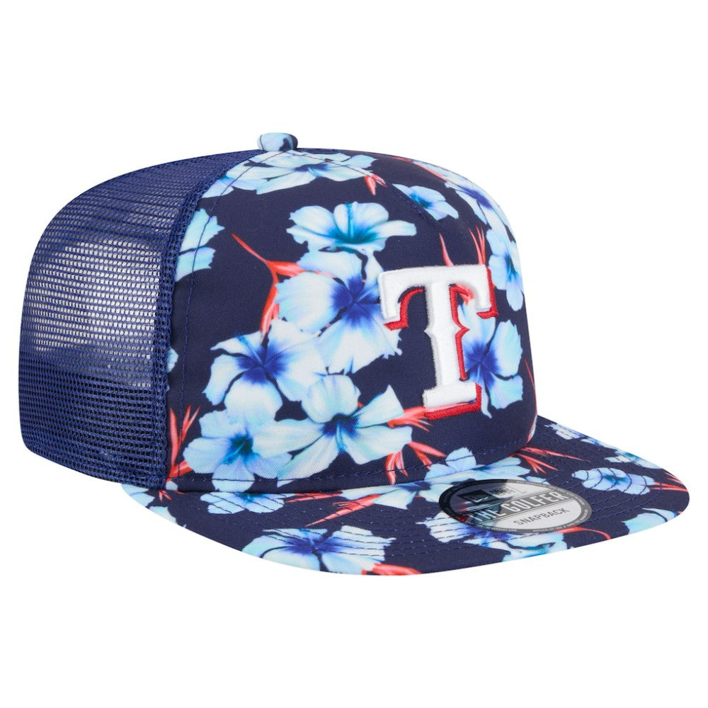 Texas Rangers Adventure Pattern Golfer Trucker Snapback Hat - Royal | New Era