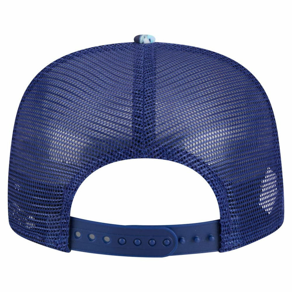 Texas Rangers Adventure Pattern Golfer Trucker Snapback Hat - Royal | New Era