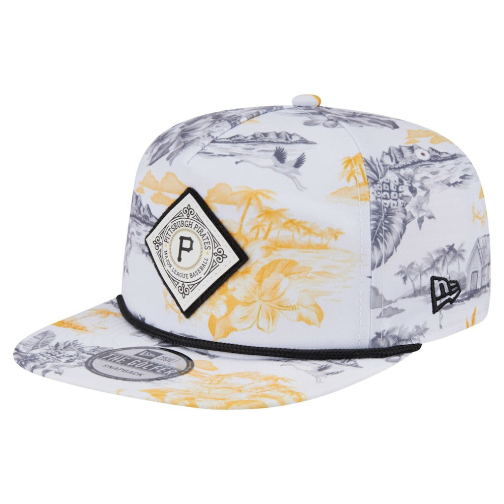 Pittsburgh Pirates Printed Island Golfer Snapback Hat - White | New Era