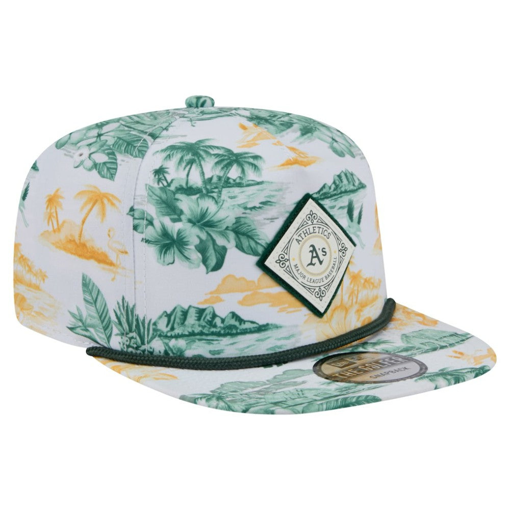 Athletics Printed Island Golfer Snapback Hat - White | New Era
