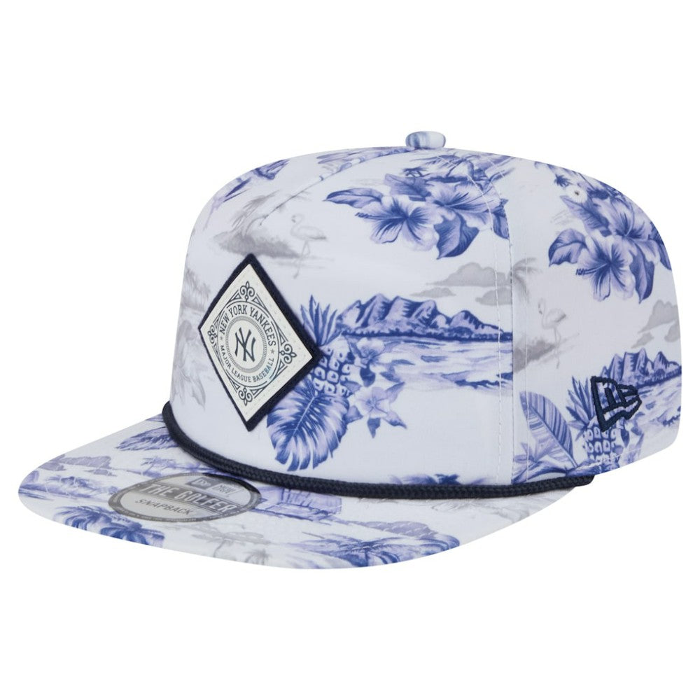 New York Yankees Printed Island Golfer Snapback Hat - White | New Era