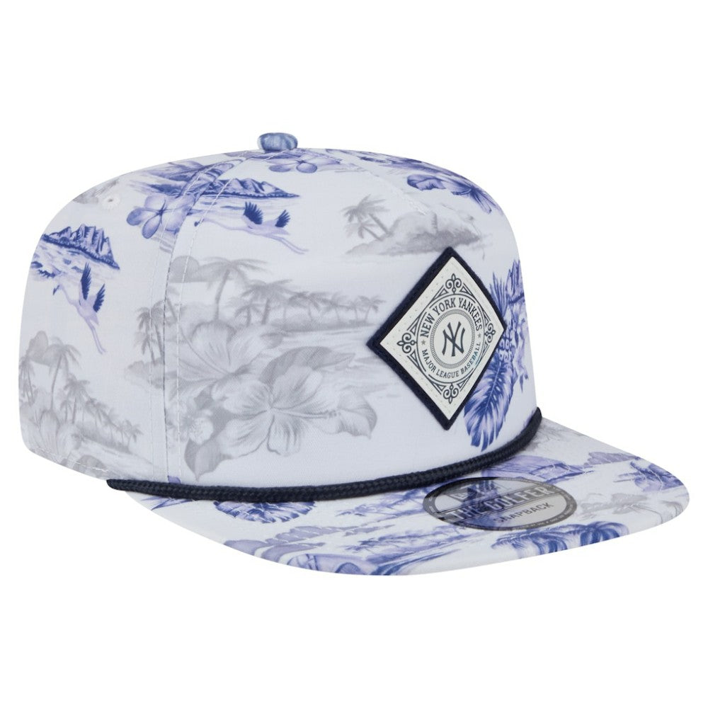 New York Yankees Printed Island Golfer Snapback Hat - White | New Era