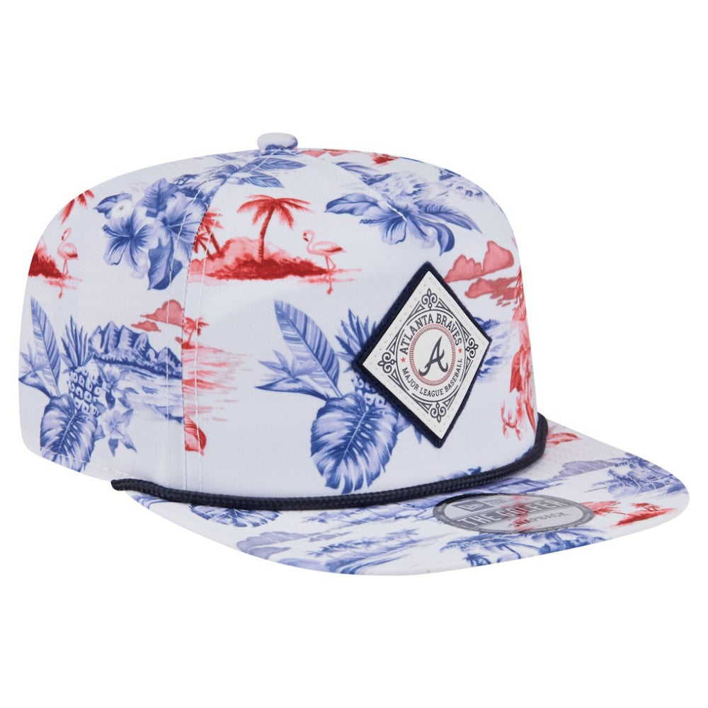 Atlanta Braves Printed Island Golfer Snapback Hat - White | New Era