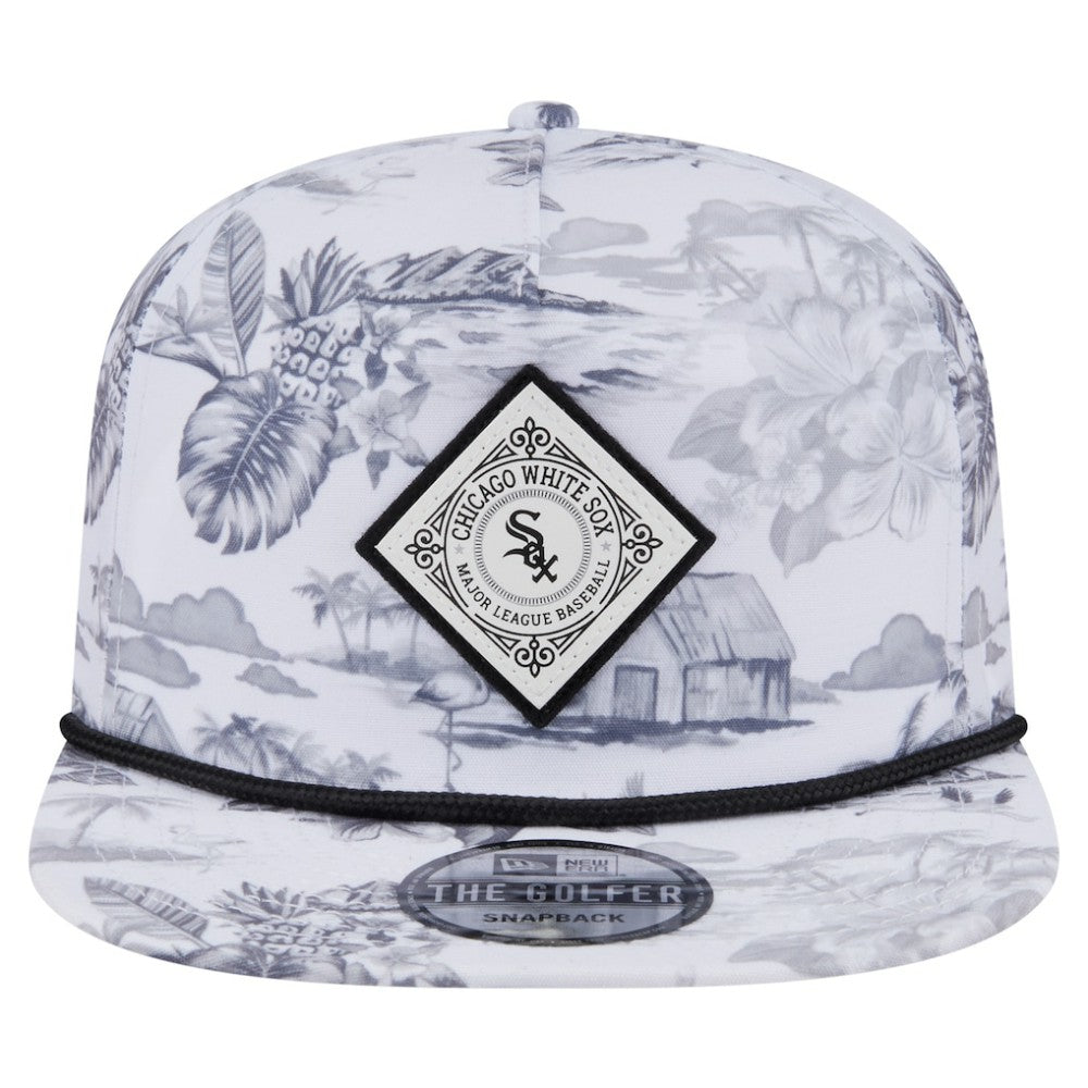 Chicago White Sox Printed Island Golfer Snapback Hat - White | New Era