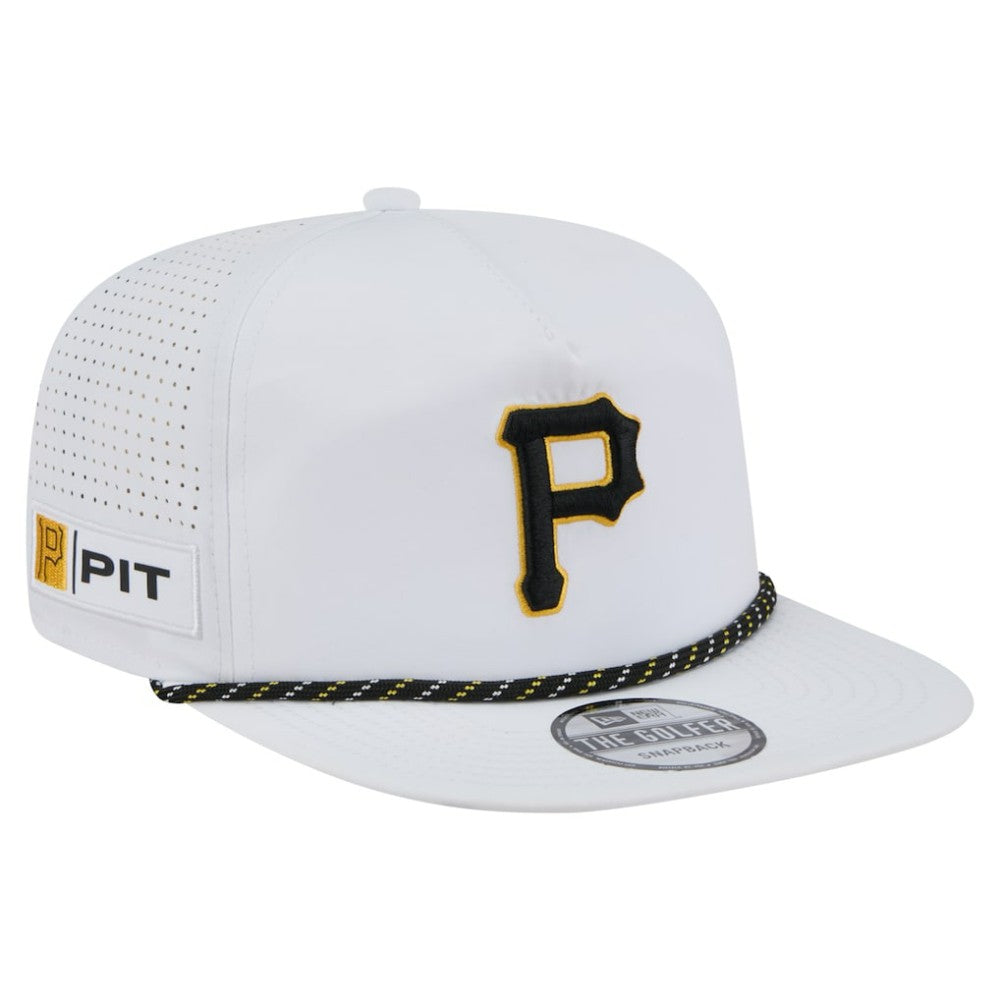 Pittsburgh Pirates Perforated Golfer Snapback Hat - White | New Era