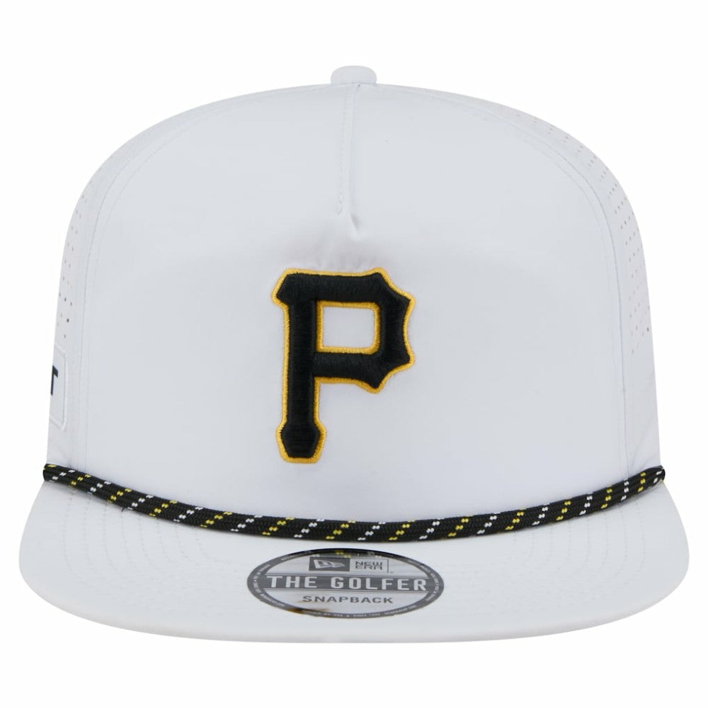 Pittsburgh Pirates Perforated Golfer Snapback Hat - White | New Era