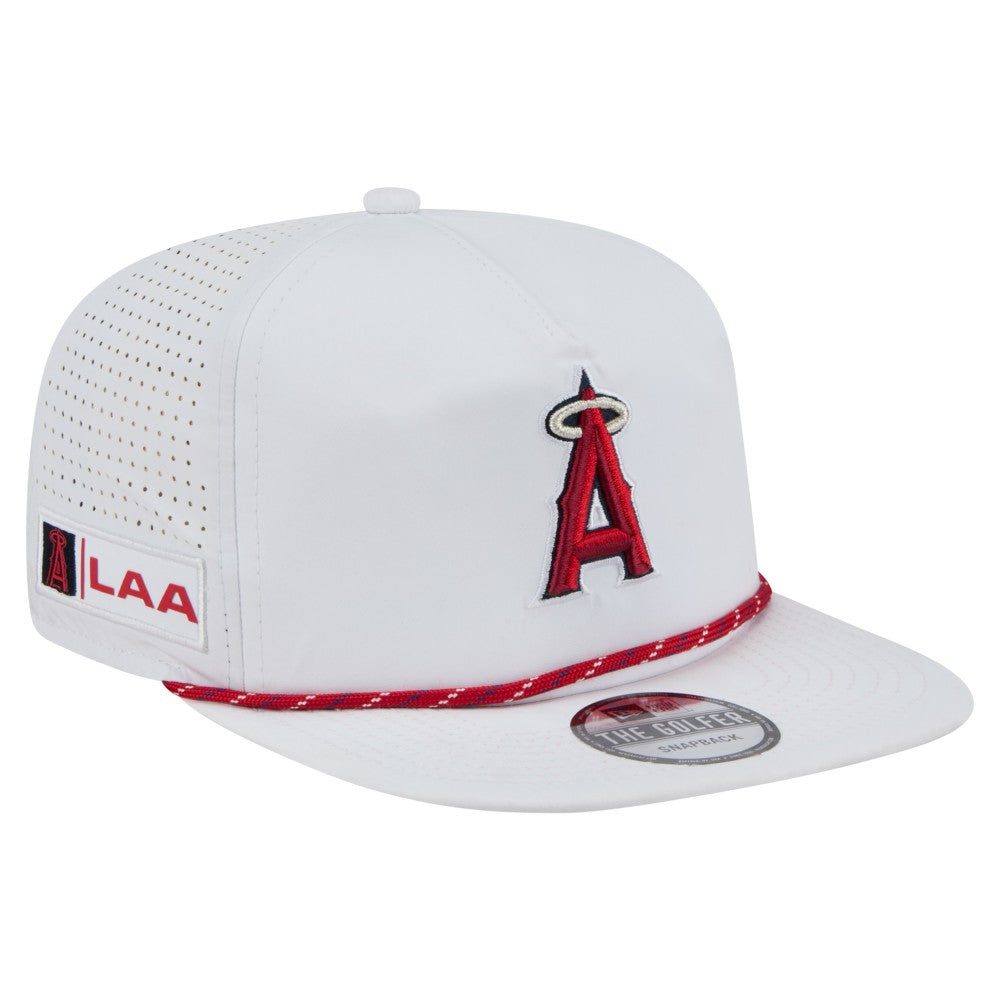 Los Angeles Angels Perforated Golfer Snapback Hat - White | New Era