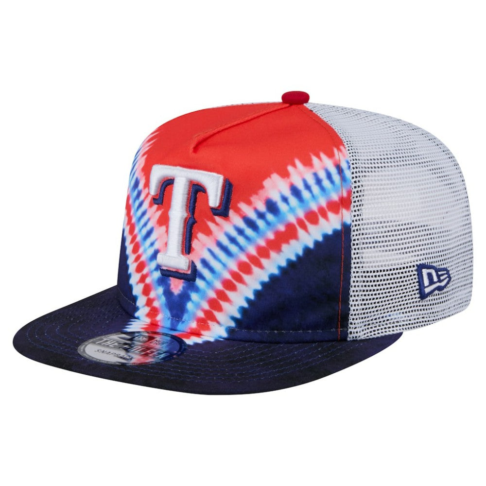 Texas Rangers Tie-Dye Golfer Trucker Adjustable Hat | New Era