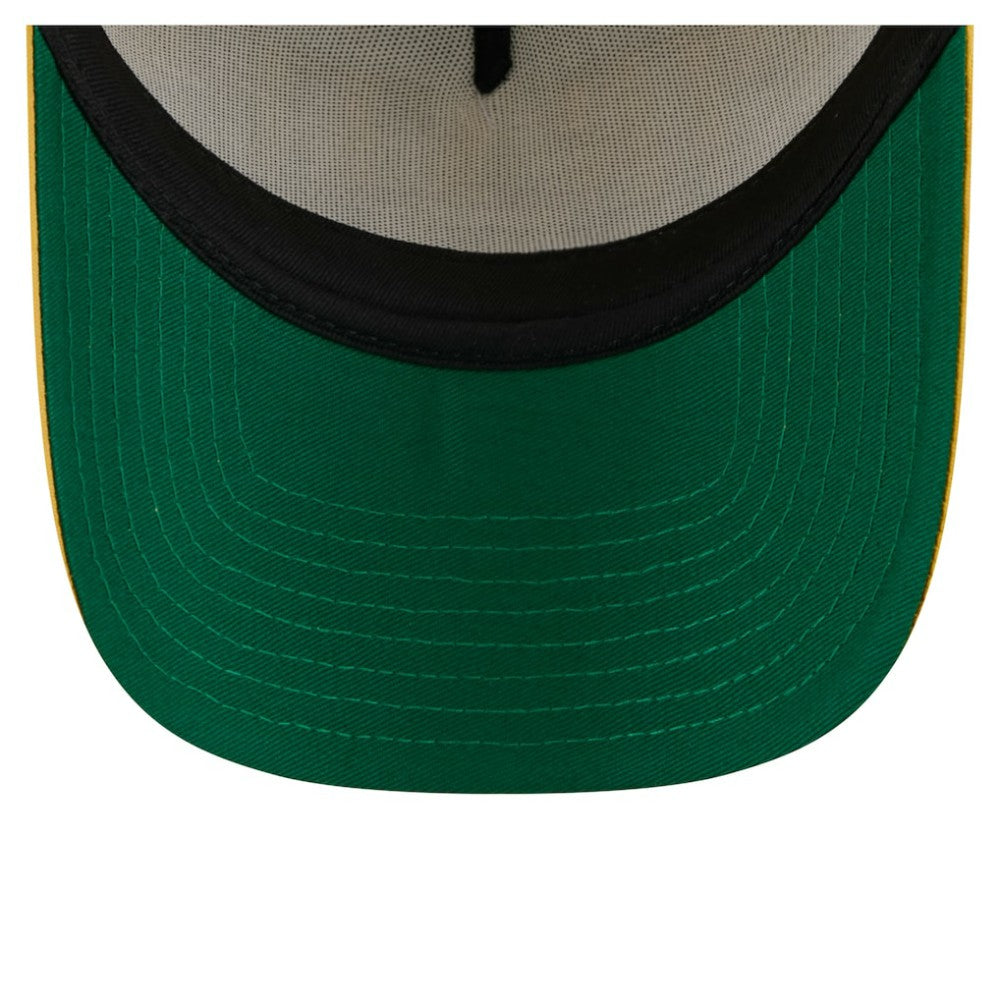 Pittsburgh Pirates Distressed 9FORTY A-Frame Adjustable Trucker Hat - White/Gold | New Era