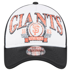 San Francisco Giants Distressed 9FORTY A-Frame Adjustable Trucker Hat - Black | New Era
