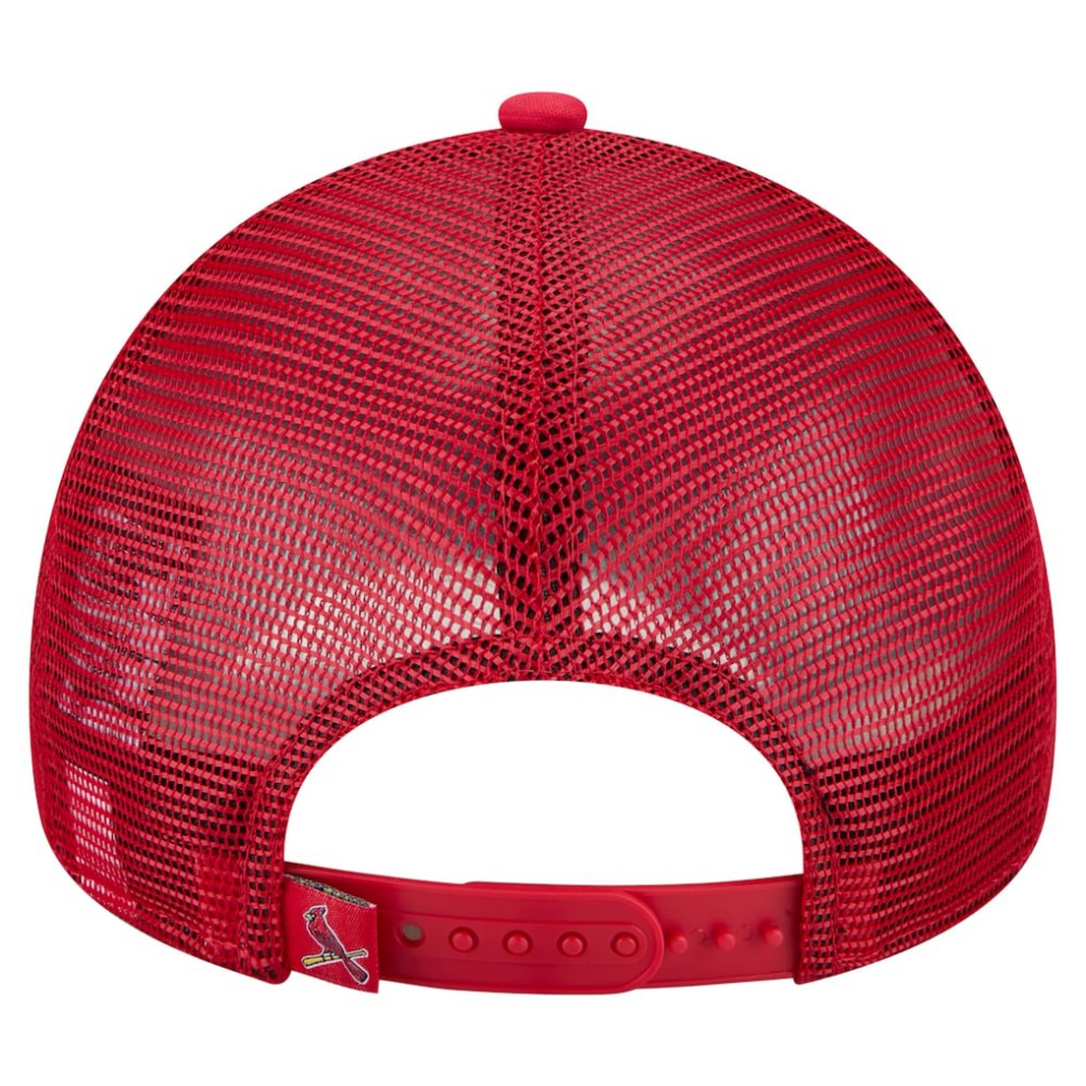 St. Louis Cardinals Distressed 9FORTY A-Frame Adjustable Trucker Hat - White | New Era