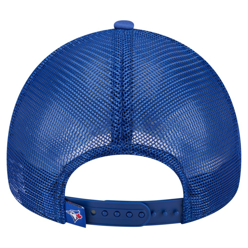 Toronto Blue Jays Distressed 9FORTY A-Frame Adjustable Trucker Hat - White/Royal | New Era