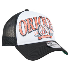 Baltimore Orioles Distressed 9FORTY A-Frame Adjustable Trucker Hat - Black | New Era