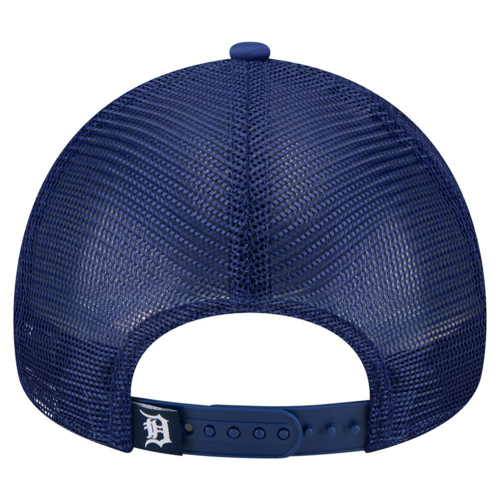 Detroit Tigers Distressed 9FORTY A-Frame Adjustable Trucker Hat - White/Navy | New Era