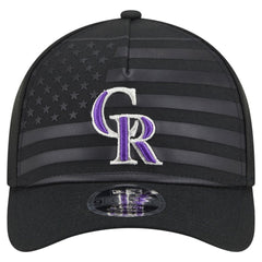 Colorado Rockies American Flag 9FORTY M-Crown A-Frame Adjustable Hat - Black | New Era