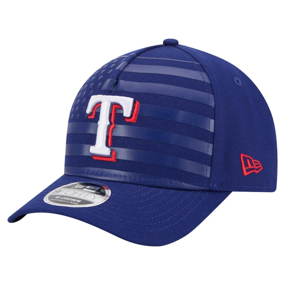 Texas Rangers American Flag 9FORTY M-Crown A-Frame Adjustable Hat - Royal | New Era