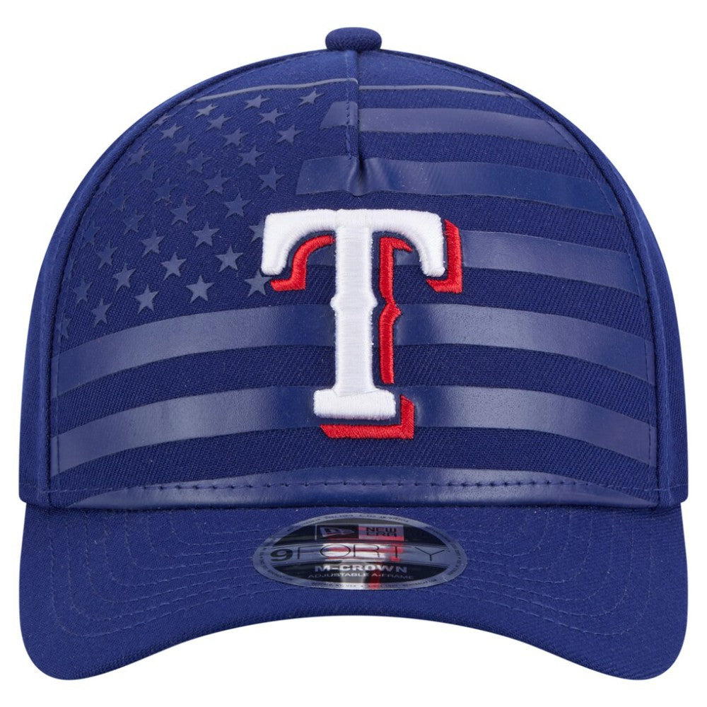 Texas Rangers American Flag 9FORTY M-Crown A-Frame Adjustable Hat - Royal | New Era