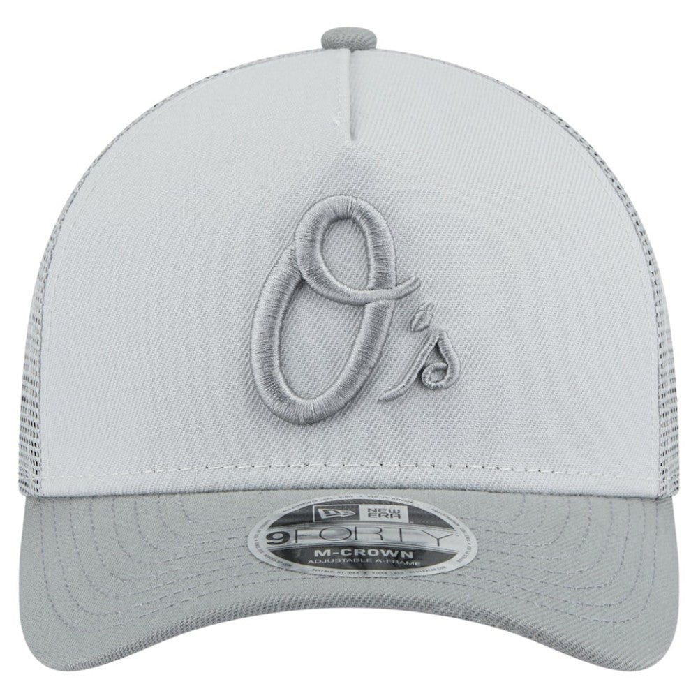 Baltimore Orioles Color Pack A-Frame 9FORTY Trucker Adjustable Hat - Gray | New Era