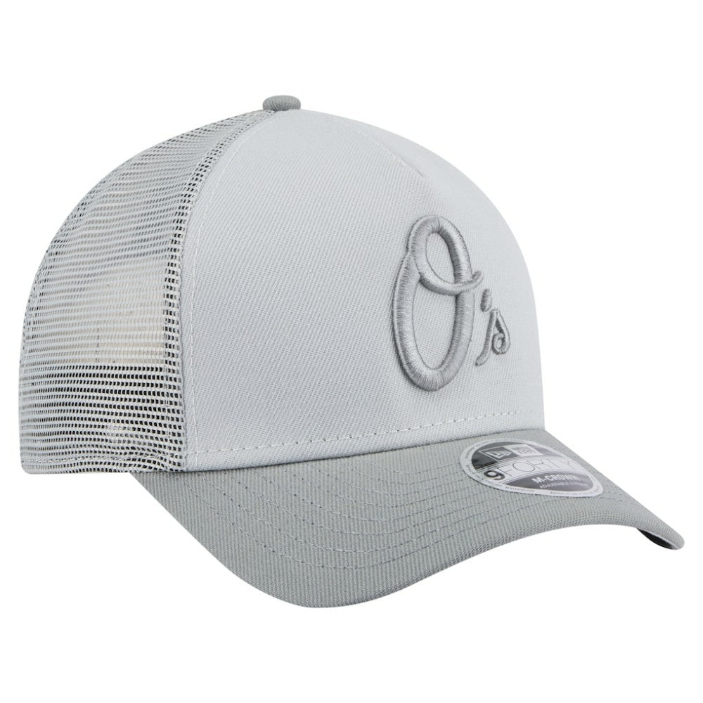 Baltimore Orioles Color Pack A-Frame 9FORTY Trucker Adjustable Hat - Gray | New Era