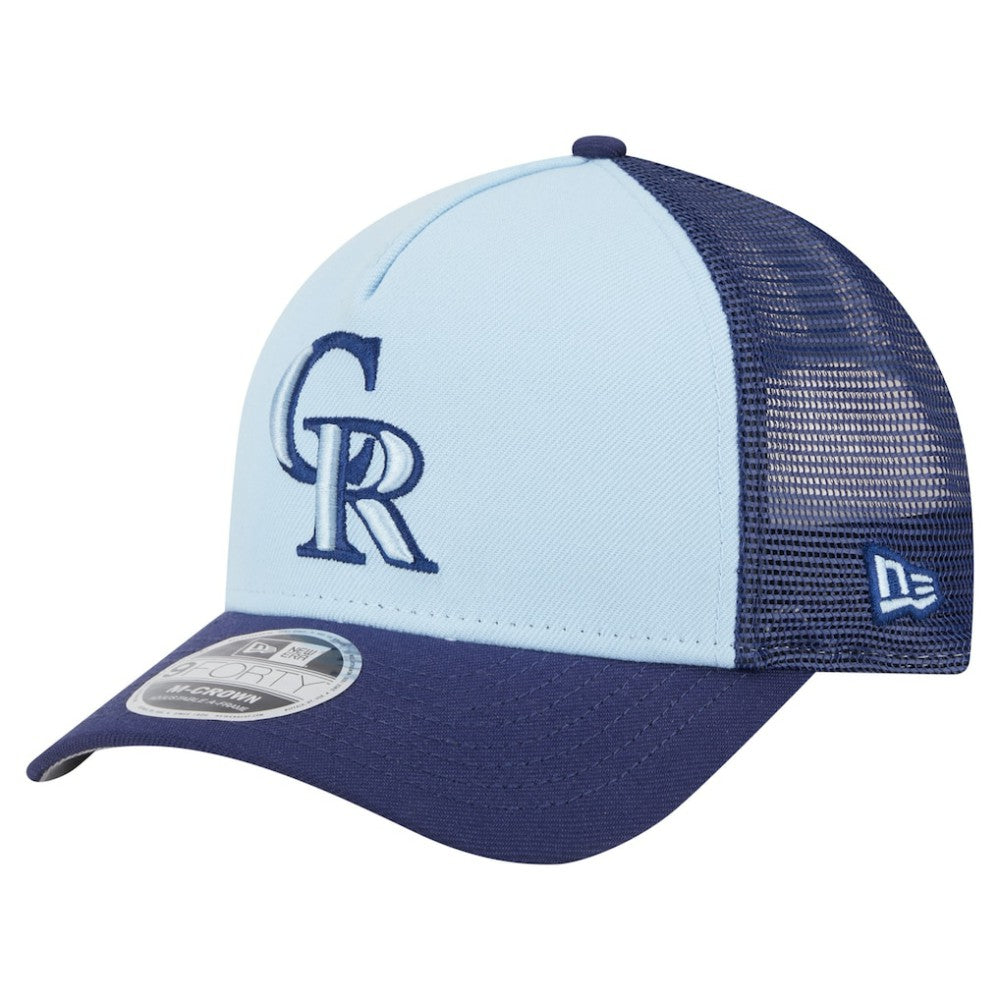 Colorado Rockies 2-Tone Color Pack 9FORTY M-Crown A-Frame Adjustable Hat - Light Blue/Navy | New Era