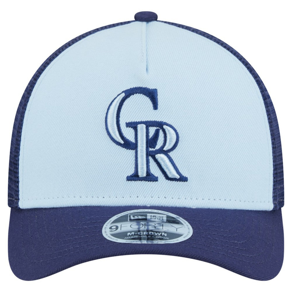 Colorado Rockies 2-Tone Color Pack 9FORTY M-Crown A-Frame Adjustable Hat - Light Blue/Navy | New Era