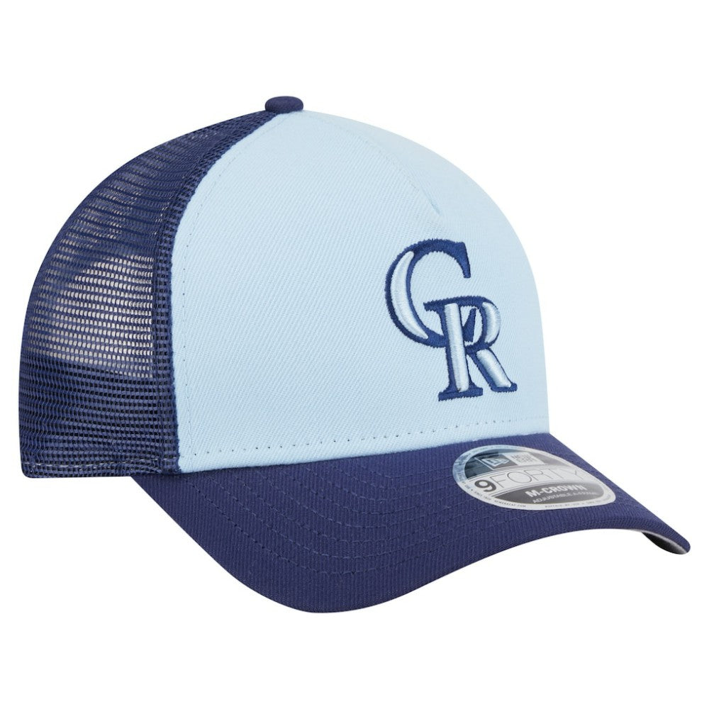 Colorado Rockies 2-Tone Color Pack 9FORTY M-Crown A-Frame Adjustable Hat - Light Blue/Navy | New Era