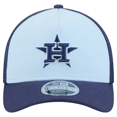 Houston Astros 2-Tone Color Pack 9FORTY M-Crown A-Frame Adjustable Hat - Light Blue/Navy | New Era