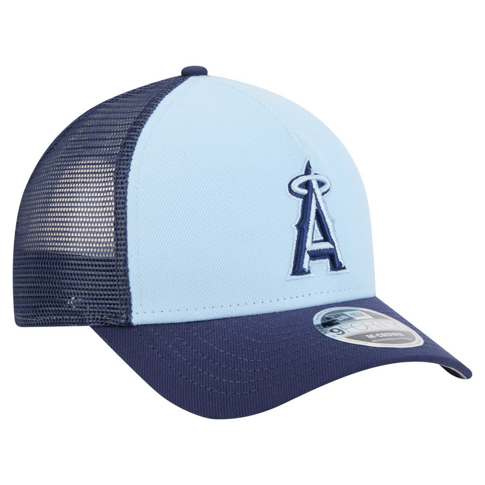Los Angeles Angels 2-Tone Color Pack 9FORTY M-Crown A-Frame Adjustable Hat - Light Blue/Navy | New Era