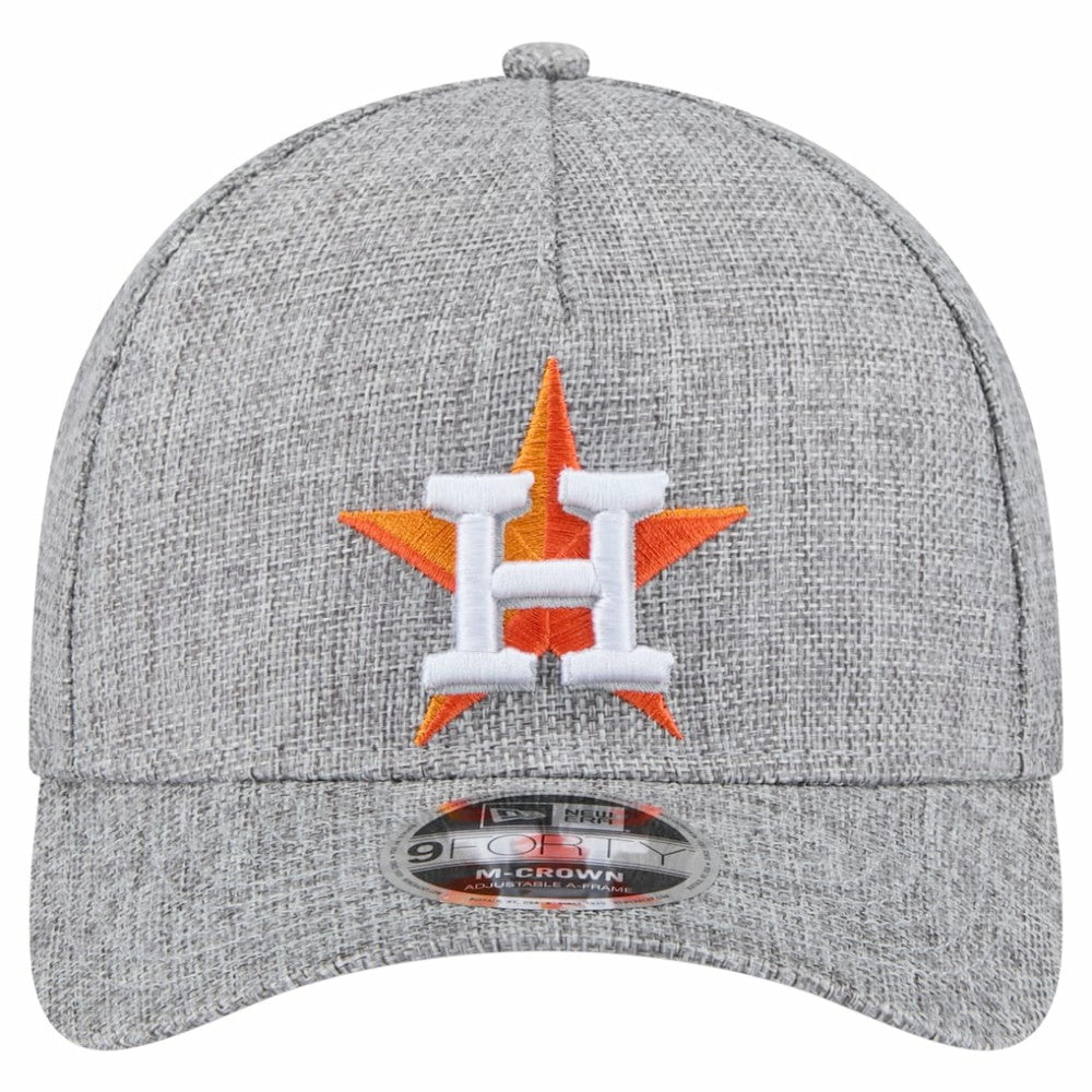 Houston Astros Cotton Weave M-Crown A-Frame 9FORTY Adjustable Hat - Gray | New Era