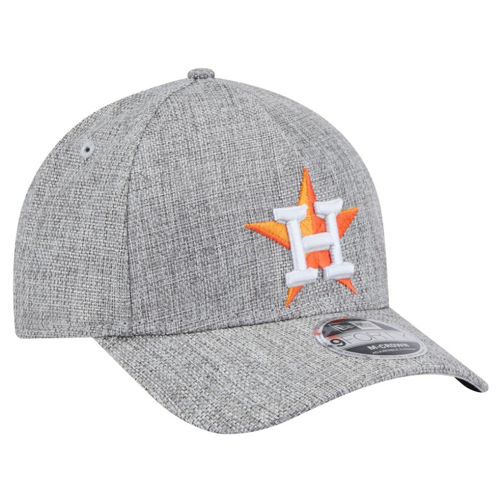 Houston Astros Cotton Weave M-Crown A-Frame 9FORTY Adjustable Hat - Gray | New Era