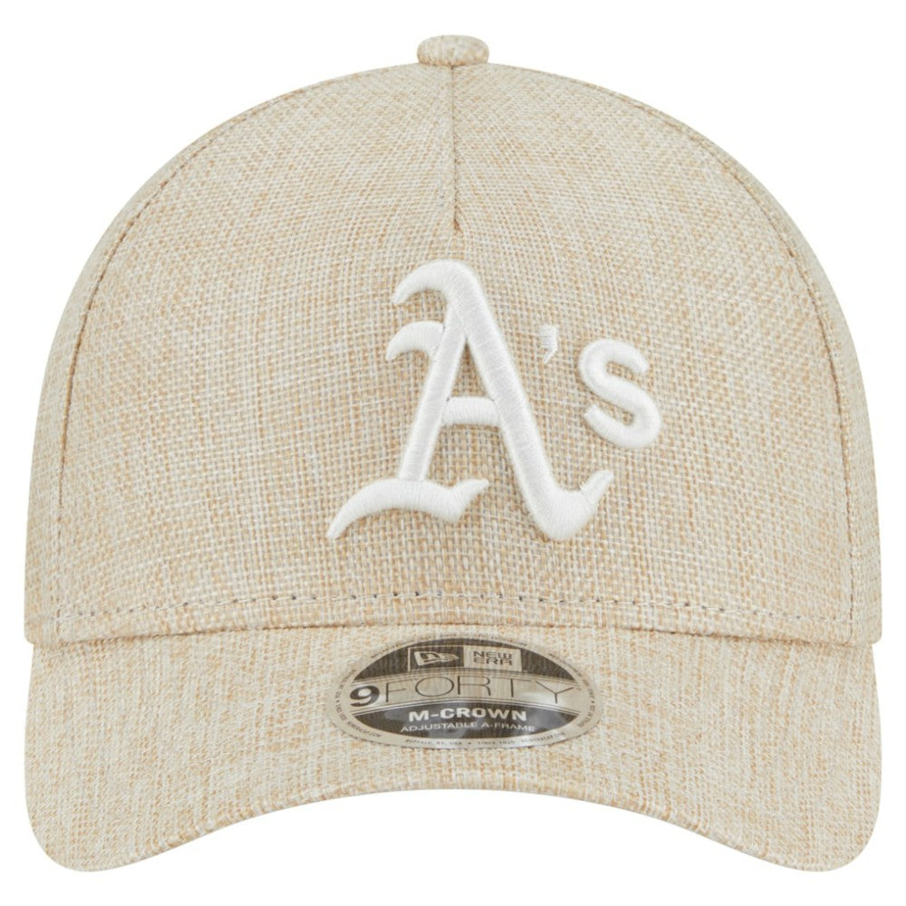 Athletics Cotton Weave M-Crown A-Frame 9FORTY Adjustable Hat - Beige | New Era