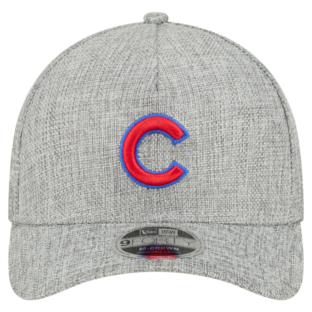 Chicago Cubs Cotton Weave M-Crown A-Frame 9FORTY Adjustable Hat - Gray | New Era