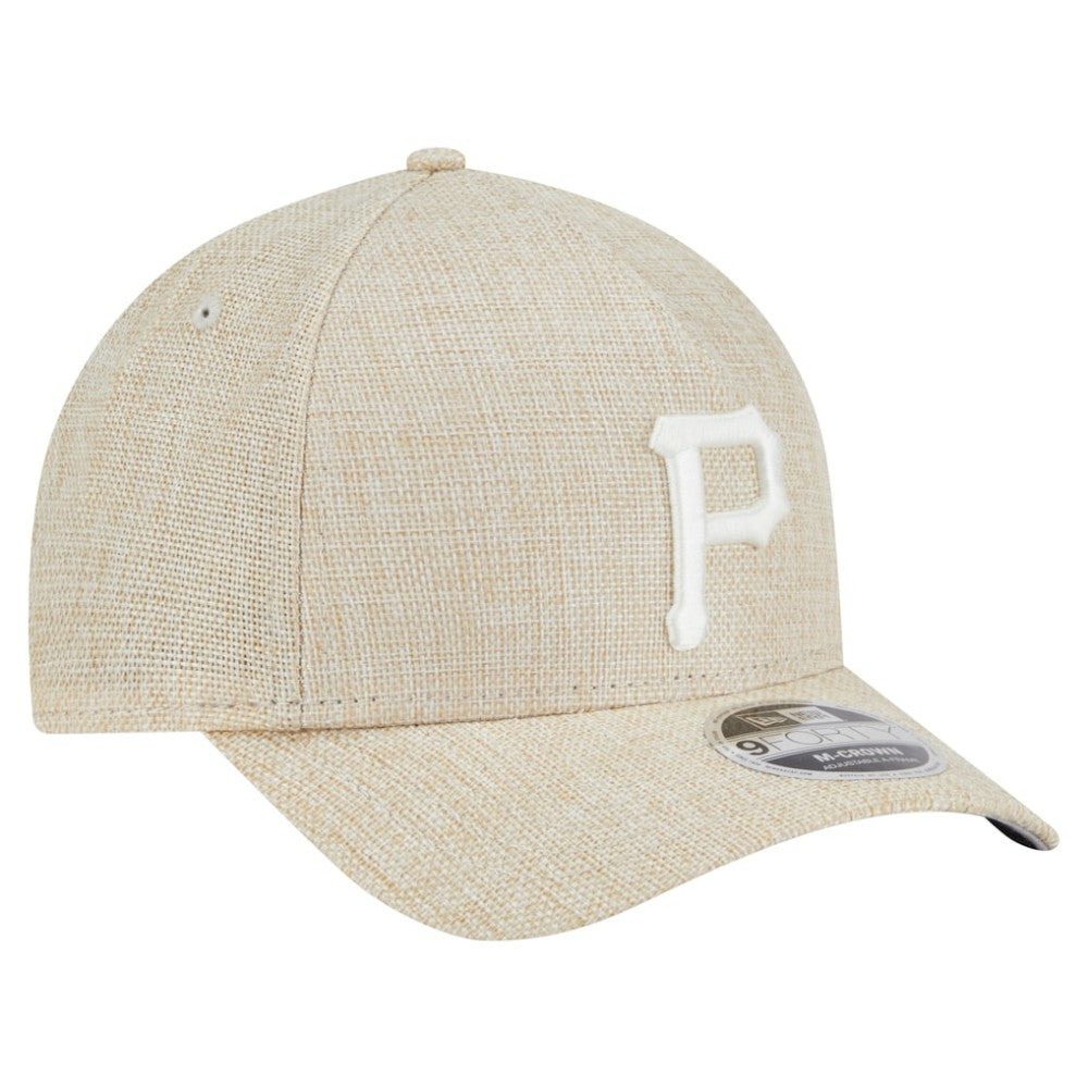 Pittsburgh Pirates Cotton Weave M-Crown A-Frame 9FORTY Adjustable Hat - Beige | New Era