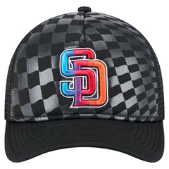 San Diego Padres Gradient 9FORTY A-Frame M-Crown Trucker Adjustable Hat - Black | New Era