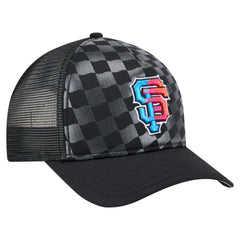 San Francisco Giants Gradient 9FORTY A-Frame M-Crown Trucker Adjustable Hat - Black | New Era