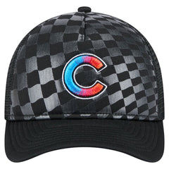 Chicago Cubs Gradient 9FORTY A-Frame M-Crown Trucker Adjustable Hat - Black | New Era
