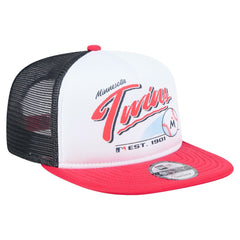 Minnesota Twins Retro Script Trucker 9FIFTY Snapback Hat - White/Red | New Era