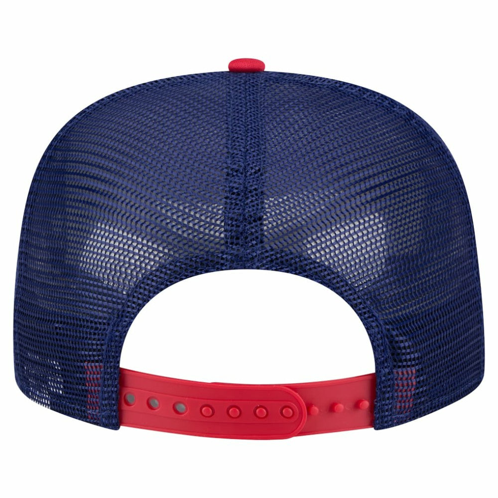 Texas Rangers Retro Script Trucker 9FIFTY Snapback Hat - White/Red | New Era