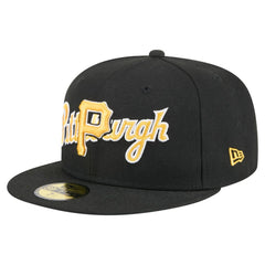 Pittsburgh Pirates Overlap 59FIFTY Fitted Hat - Black | New Era