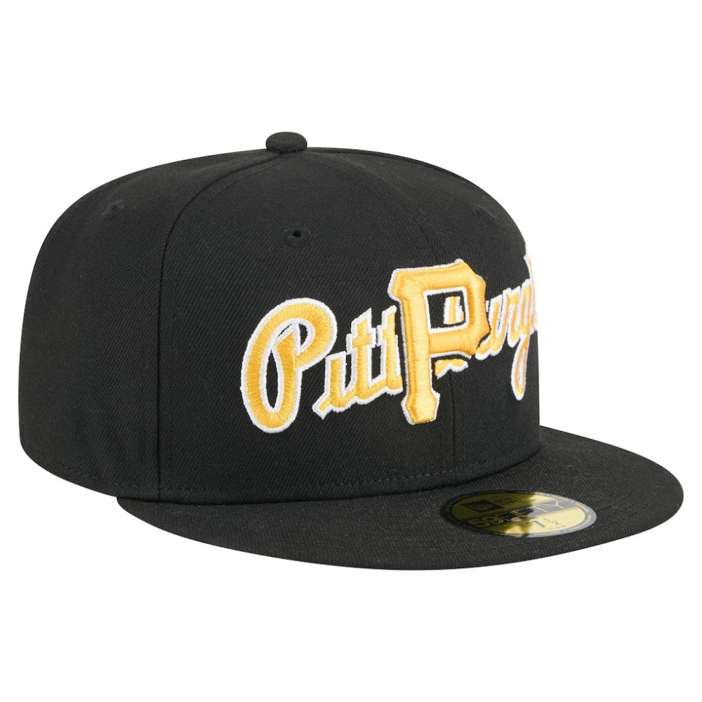 Pittsburgh Pirates Overlap 59FIFTY Fitted Hat - Black | New Era
