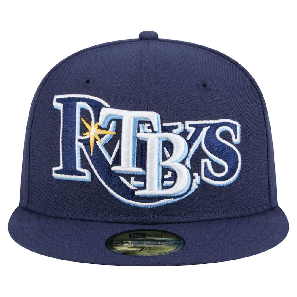 Tampa Bay Rays Overlap 59FIFTY Fitted Hat - Navy | New Era