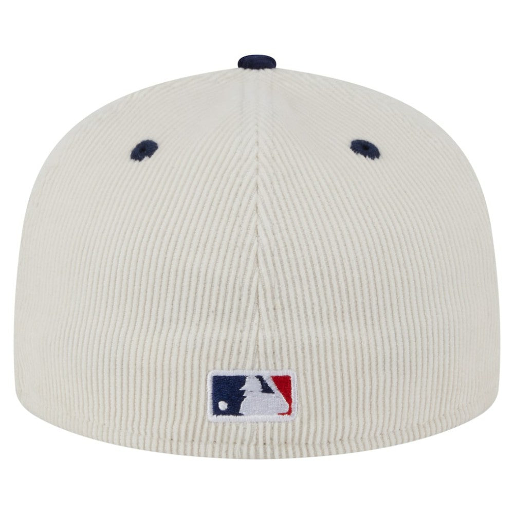 Tampa Bay Rays Two-Tone Corduroy 59FIFTY Fitted Hat - Cream/Navy | New Era