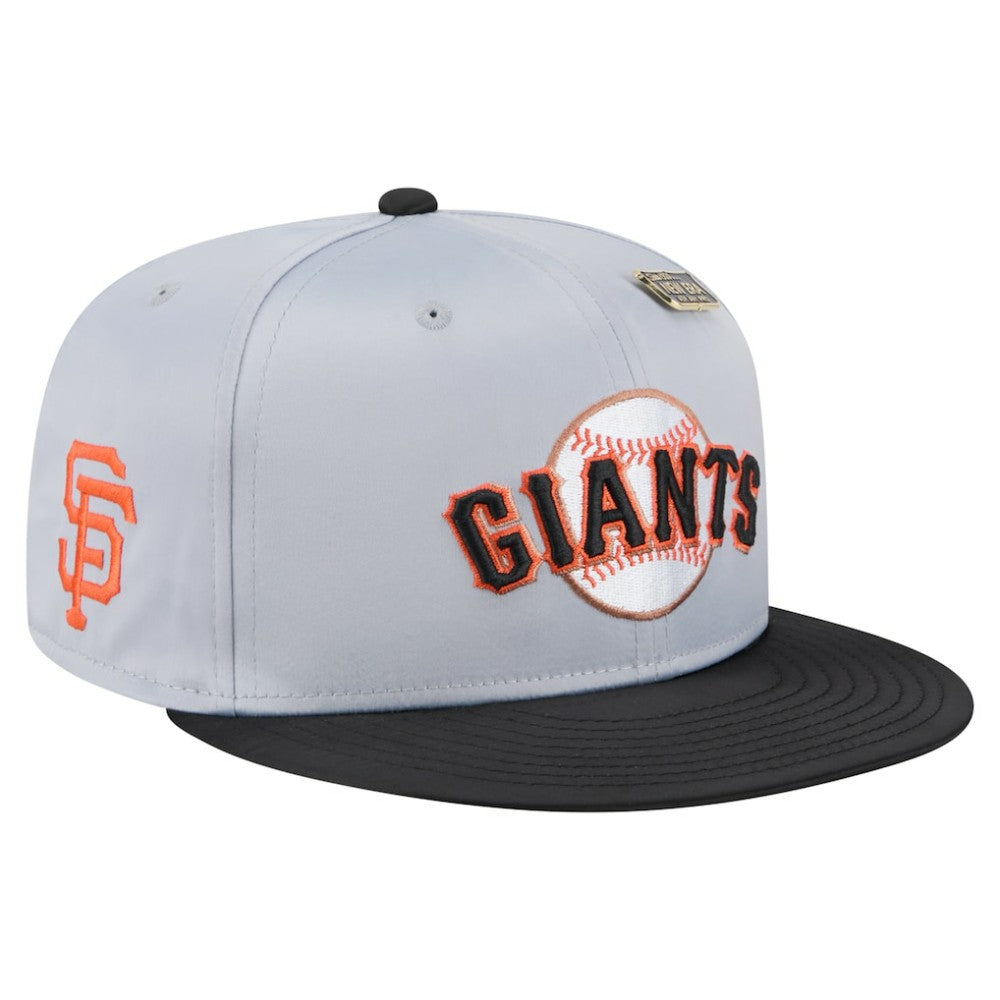 San Francisco Giants Satin 59FIFTY Fitted Hat - Gray/Black | New Era