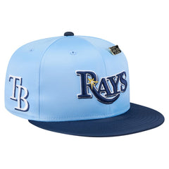 Tampa Bay Rays Satin 59FIFTY Fitted Hat - Light Blue/Navy | New Era