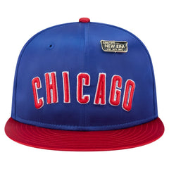 Chicago Cubs Satin 59FIFTY Fitted Hat - Royal/Red | New Era
