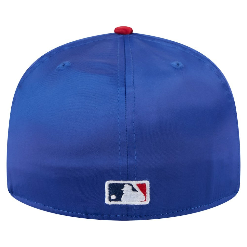 Chicago Cubs Satin 59FIFTY Fitted Hat - Royal/Red | New Era
