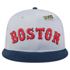 Boston Red Sox Satin 59FIFTY Fitted Hat - Gray/Navy | New Era