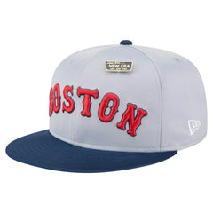 Boston Red Sox Satin 59FIFTY Fitted Hat - Gray/Navy | New Era