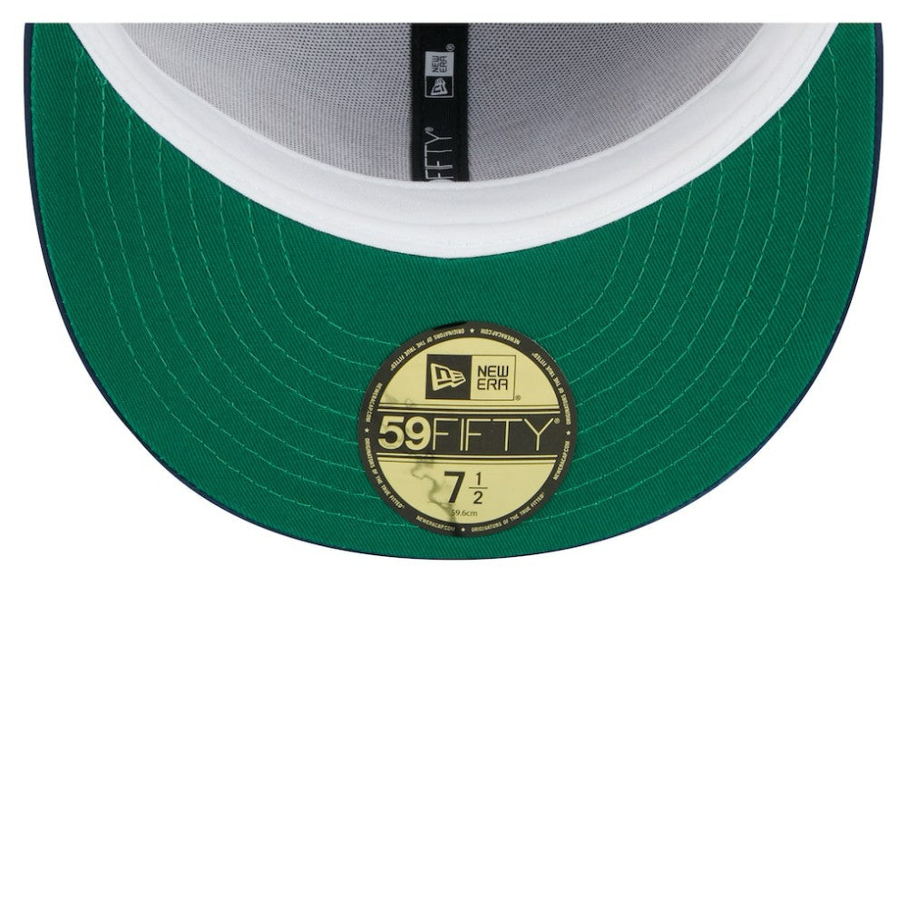 Boston Red Sox Satin 59FIFTY Fitted Hat - Gray/Navy | New Era