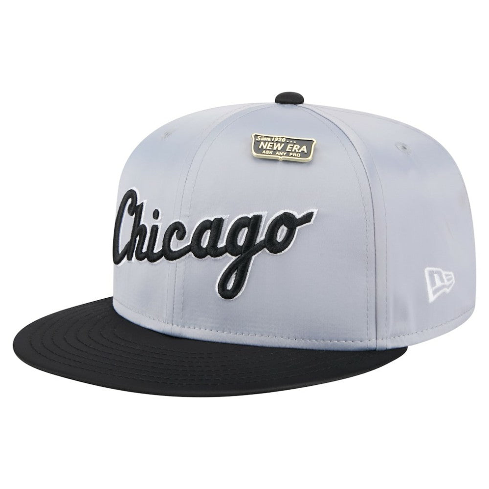 Chicago White Sox Satin 59FIFTY Fitted Hat - Gray/Black | New Era